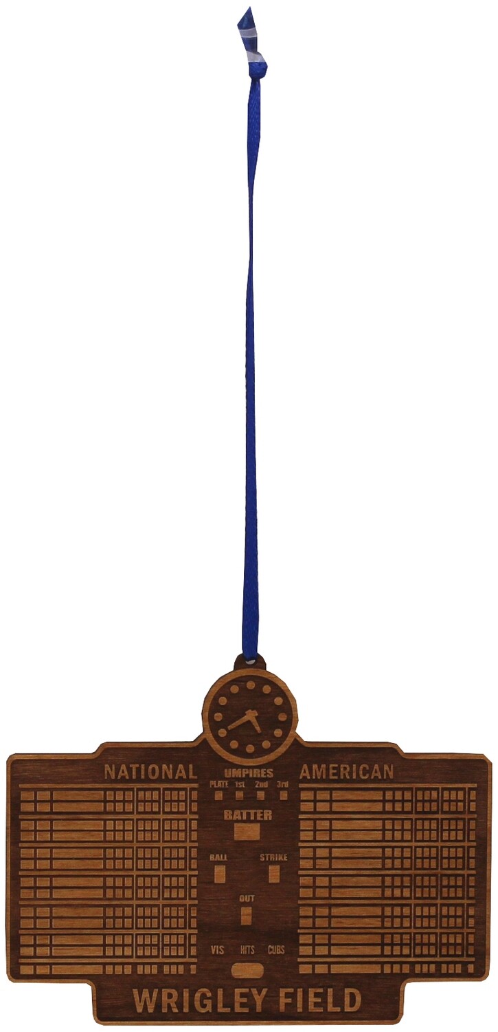 Wrigley Field Scoreboard Wood Ornament
