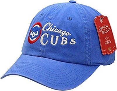 Chicago Cubs Hat Buckle Back Dyer Washed Blue