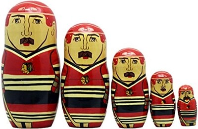 Chicago Blackhawks Russian Nesting Dolls Set of 5