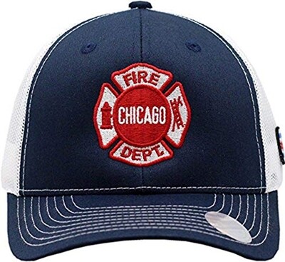 Chicago Fire Department Maltese Logo With Chicago Flag on Side  2-Tone Snapback Hat