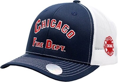 Chicago Fire Department Arched Logo with Maltese Side Logo 2- Tone Snapback Hat