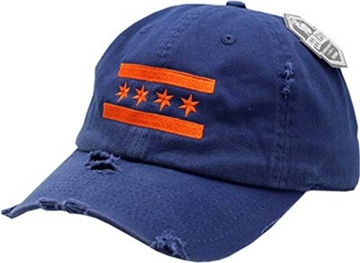 Chicago Flag Hat Orange/Navy Buckle Back