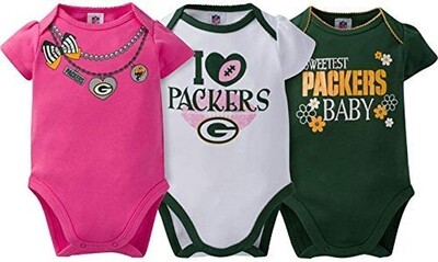 Green Bay Packers 3Pck Bodysuit Sweetest Baby