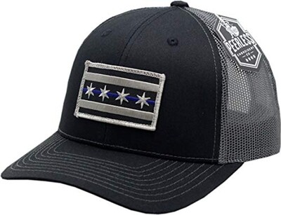 Blue Line Chicago Flag Snapback Trucker Mesh Grey/Black