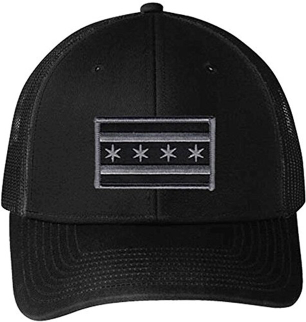 Chicago Flag Snapback Trucker Mesh Subdued Black/Black C112