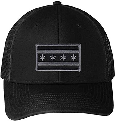 Chicago Flag Snapback Trucker Mesh Subdued Black/Black C112