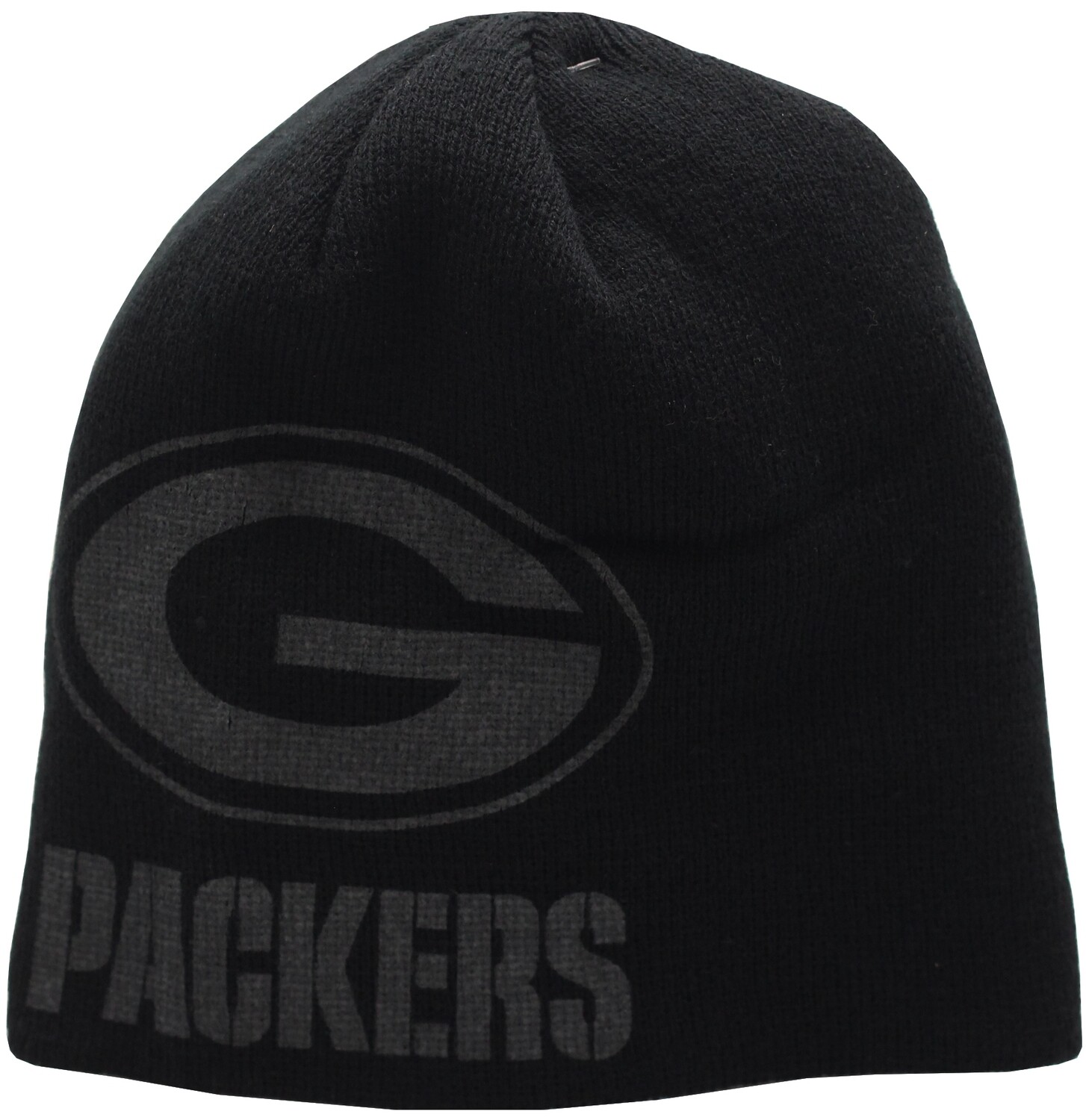 Green Bay Packers Skull Knit Hat 2-Tone Black
