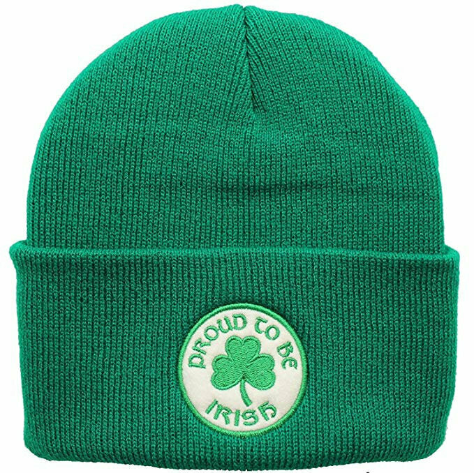 Proud To Be Irish Round Patch Knit Cap with Cuff