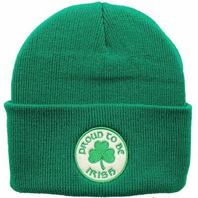 Proud To Be Irish Round Patch Knit Cap with Cuff
