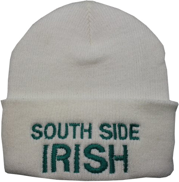 South Side Irish White Knit Cap with Cuff