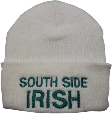 South Side Irish White Knit Cap with Cuff