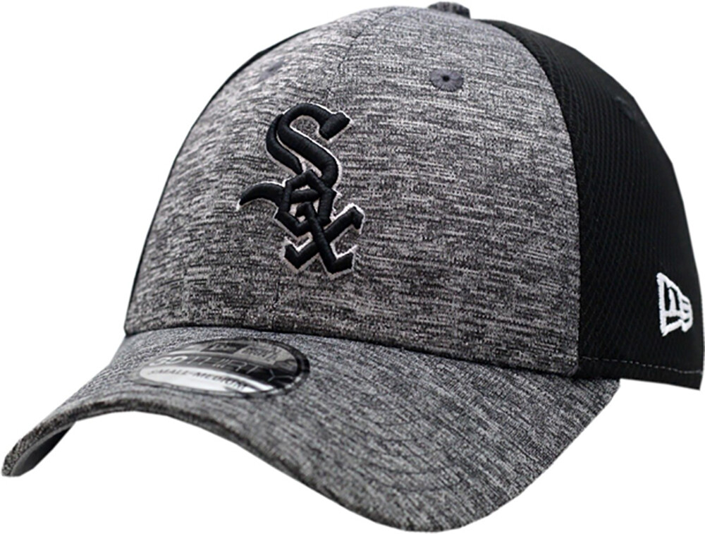 White Sox Shadow Mesh Flex Fit Hat Grey/Black, Size: S/M