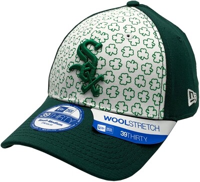 White Sox St. Patricks Day Multi Shamrock Flex Fit Hat Green/White