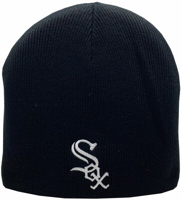 Chicago White Sox Black Skull Knit Hat