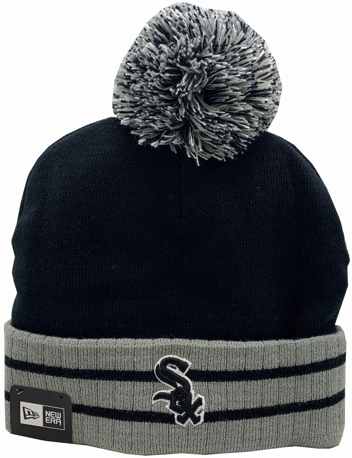 Chicago White Sox Old Pro Toque Cuffed Pom Knit Hat Black/Grey