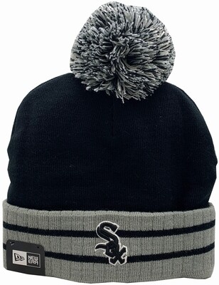 Chicago White Sox Old Pro Toque Cuffed Pom Knit Hat Black/Grey