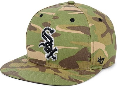 Chicago White Sox Camouflage Leather Strap Hat Flat Bill