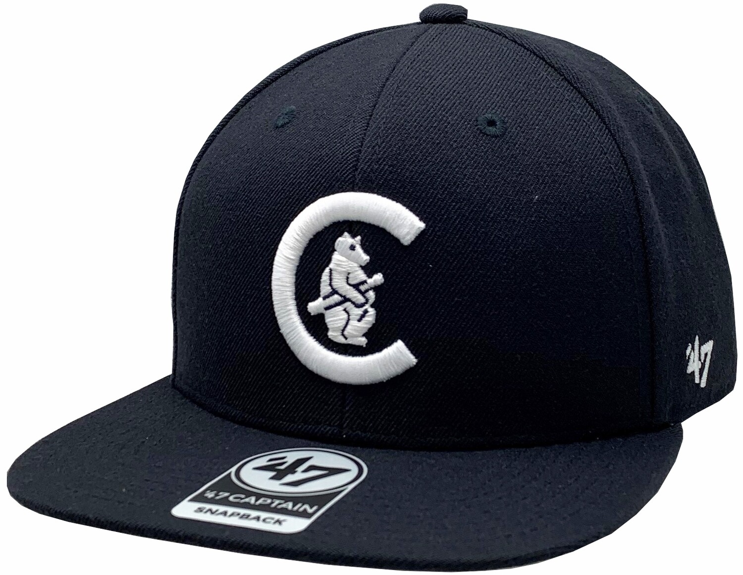 Chicago Cubs Captain 1914 Logo Snapback Flat Bill Navy