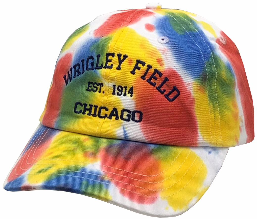 Wrigley Field Chicago 1914 Tie Dye Adjustable Strap Baseball Hat Red