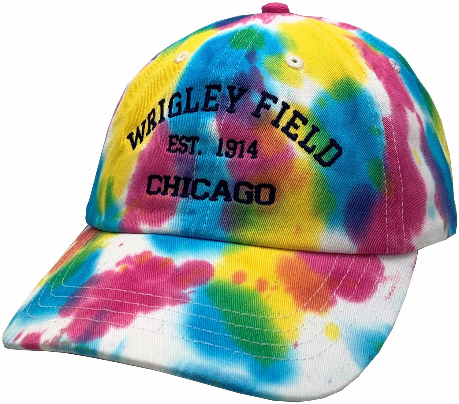 Wrigley Field Chicago 1914 Tie Dye Adjustable Strap Baseball Hat Pink