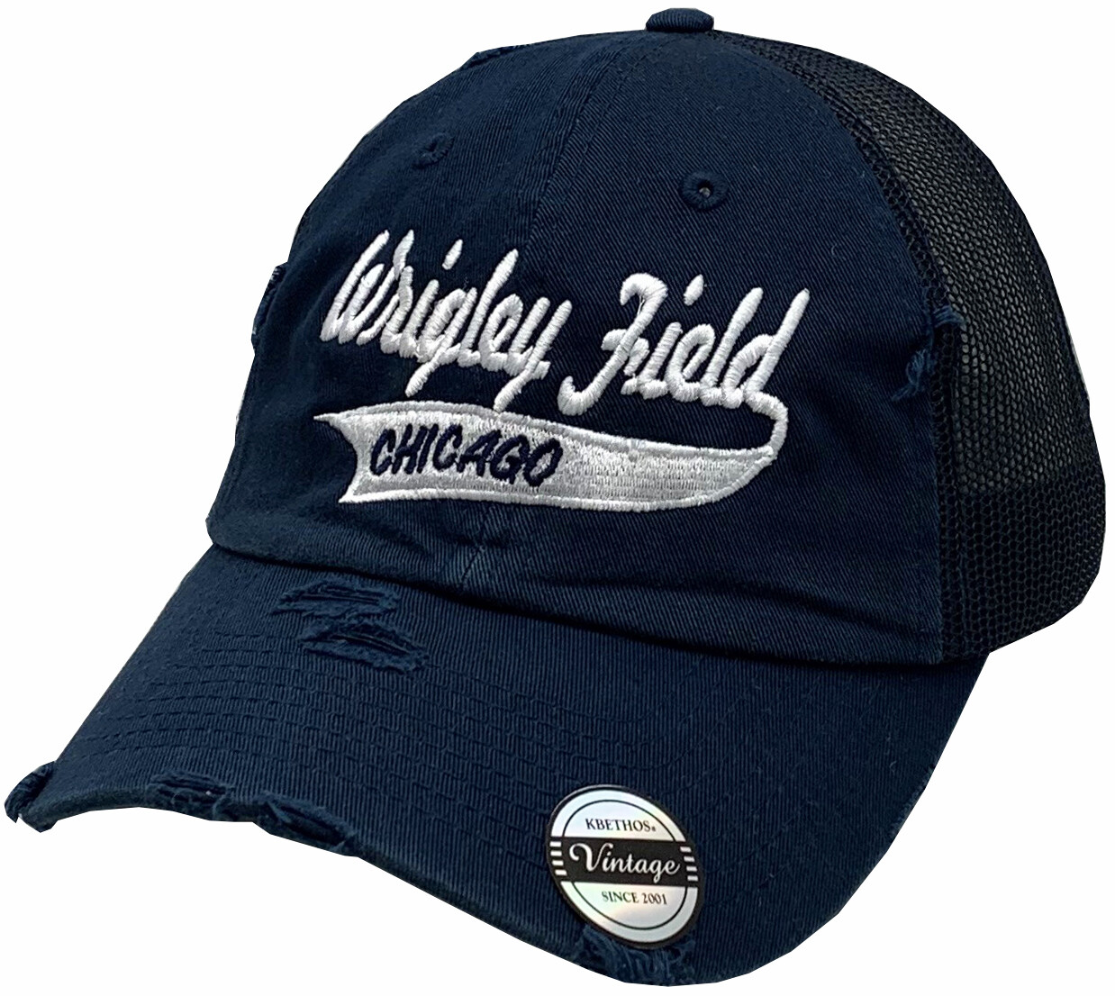 Wrigley Field Chicago Vintage Trucker Mesh Snapback Blue