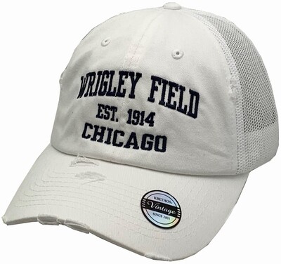 Wrigley Field 1914 Chicago Vintage Trucker Mesh Snapback White