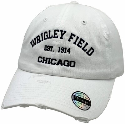 Wrigley Field Chicago Est 1914 Vintage Hat Buckle Back White