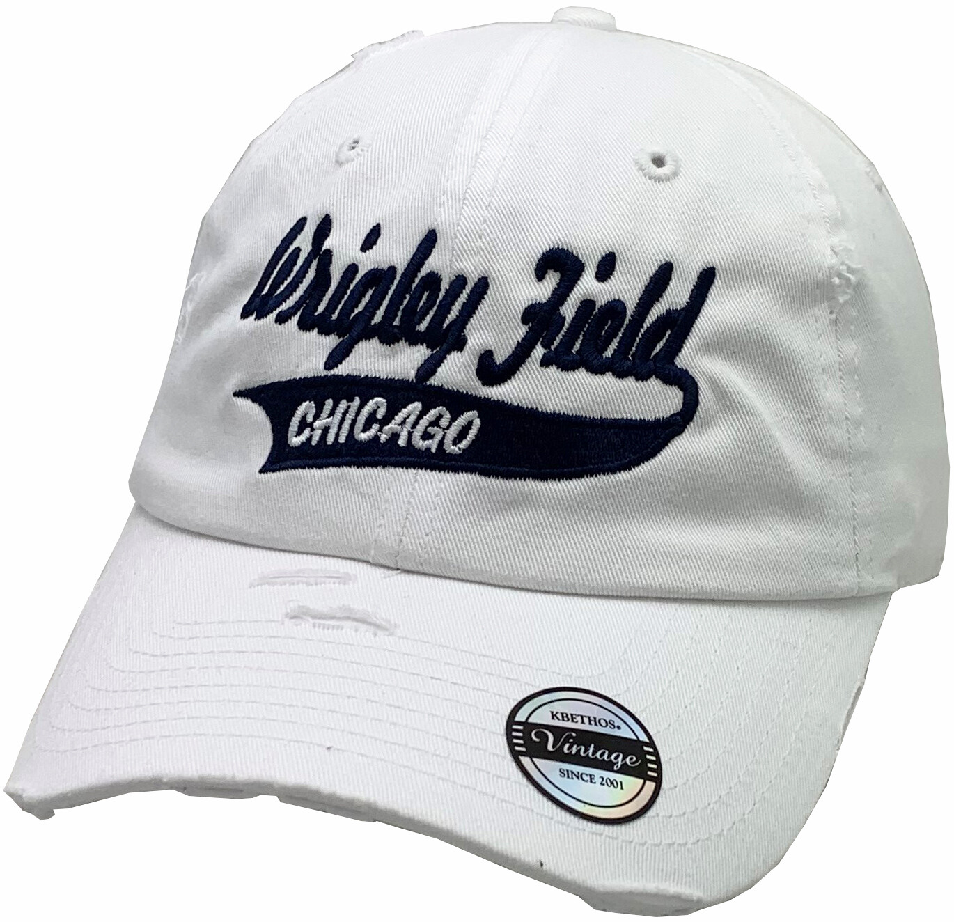 Wrigley Field Chicago Vintage Hat Buckle Back Script White