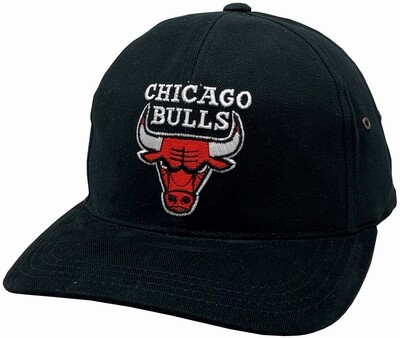Bulls Structured Hat Adjustable Flat Bill Black