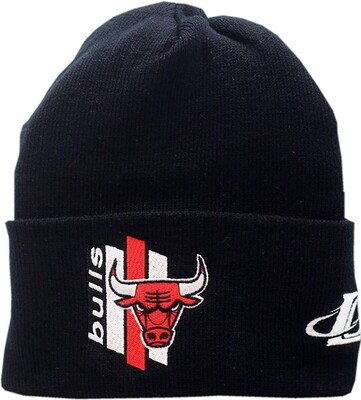 Bulls Knit Hat Cuffed Striped Logo Block