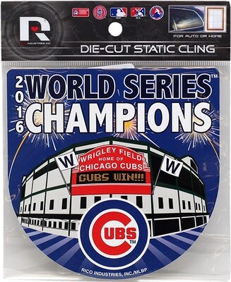 Chicago Cubs 2016 World Series Champions Static Cling Fireworks Die Cut