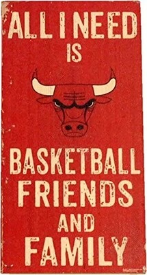 Chicago Bulls Basketball Friends &amp; Family Sign 6&quot; x 12&quot;