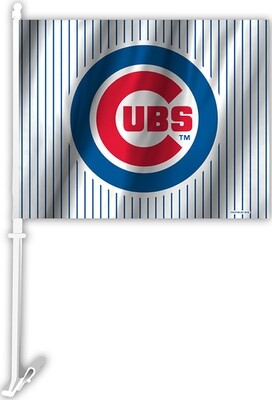 Chicago Cubs Bullseye Pinstripe Car Flag