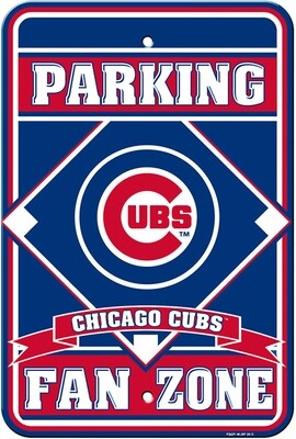 Chicago Cubs Fan Zone Parking Sign 12&quot; X 18&quot;