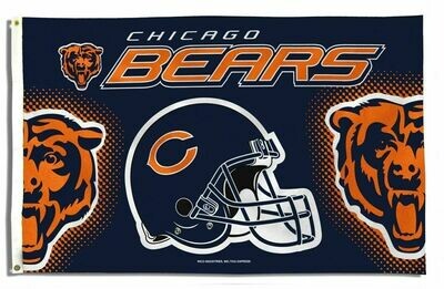 Bears Graphic Helmet Logo 3 x 5 Banner Flag