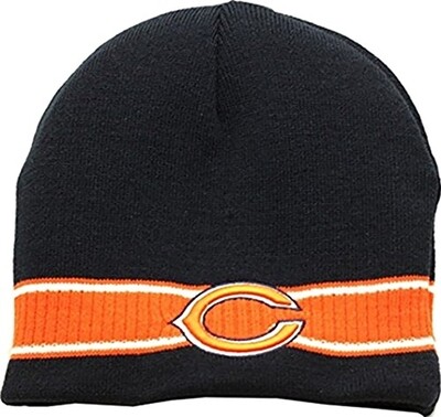 Chicago Bears Uncuffed Knit Skull Cap Stripe