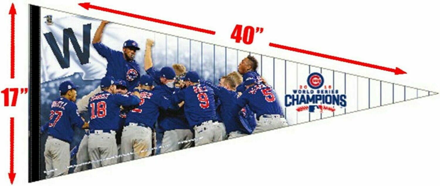 Chicago Cubs 2016 World Series Champions Giant Pennant Team 17&quot; x 40&quot; 13252