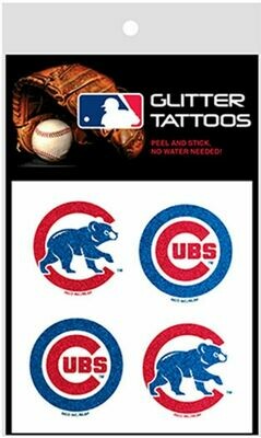 Chicago Cubs Glitter Tattoos 4pc 13313