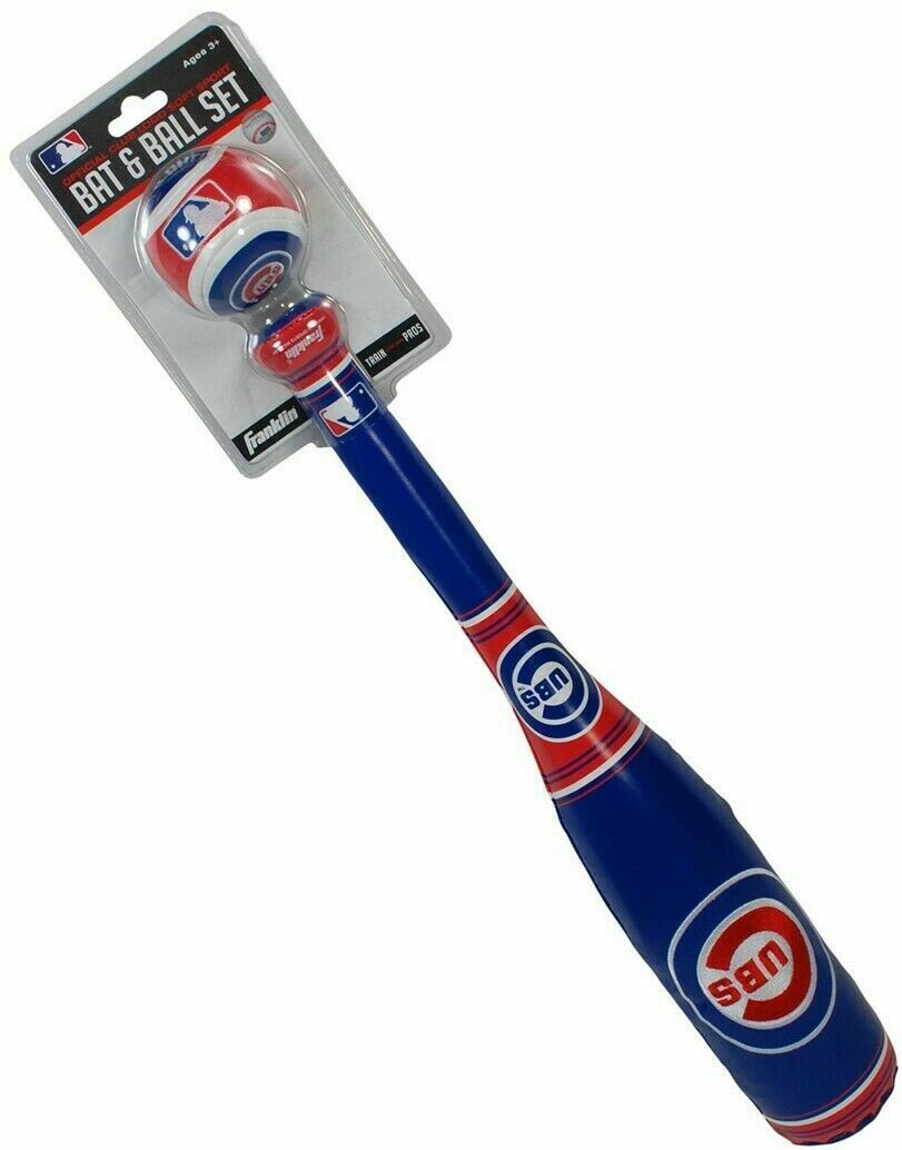 Chicago Cubs Soft Baseball &amp; Bat Set Embroidered