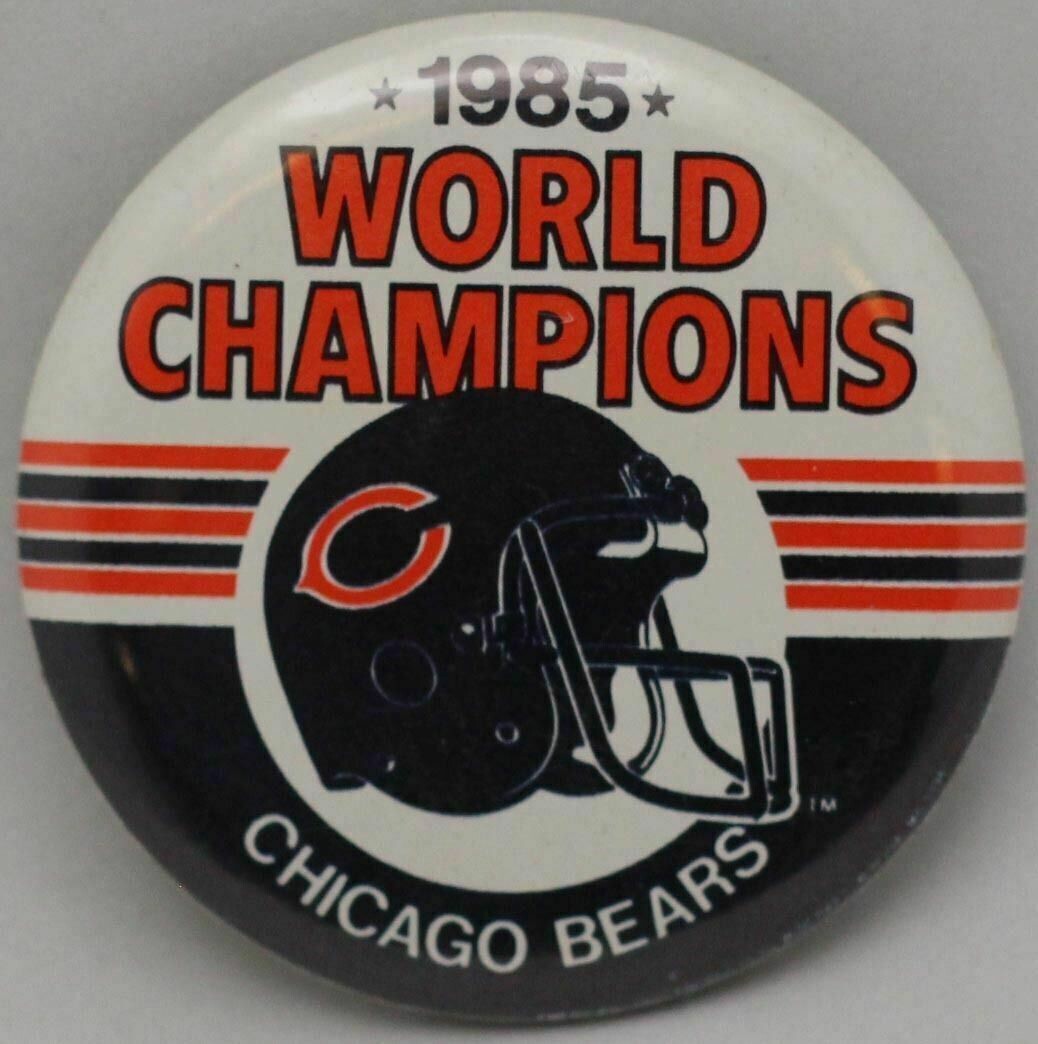 Vintage Chicago Bears 1985 World Champions 2.25&quot; Button Rare Find