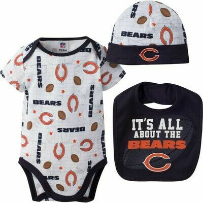 Chicago Bears Toddler Creeper, Bib, and Cap Set