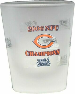 Chicago Bears Shot Glass Frosted 2006 NFC Champions 1.75 oz