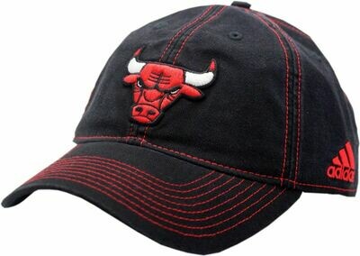 Chicago Bulls Structured Logo Block Red Stitching Buckle Back Hat