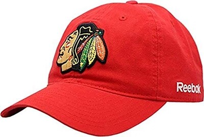 Chicago Blackhawks Big Indian Logo Block Red Slouch Adjustable Strap Hat