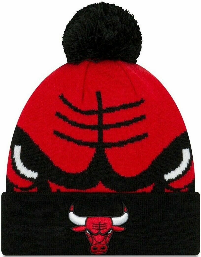 Chicago Bulls Cuffed Pom Knit Hat Logo Whiz 3