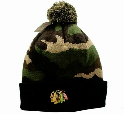 Chicago Blackhawks Green Camo Troop Cuffed Knit Hat