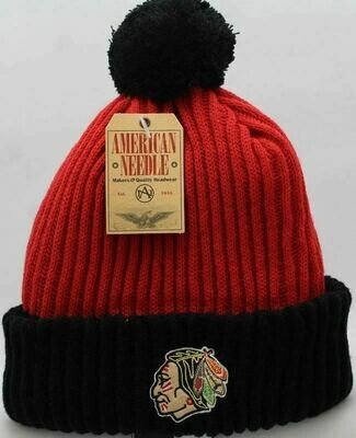 Chicago Blackhawks Dappy 2- Tone Cuffed Knit Hat With Pom