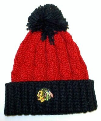 Chicago Blackhawks Women&#39;s Cuffed Knit Hat With Pom