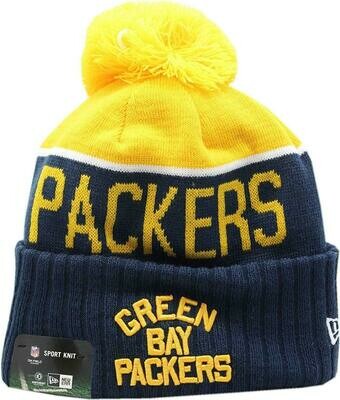 Green Bay Packers 2015 Retro Logo On Field Pom Knit Hat
