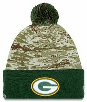 Green Bay Packers 2015 Salute of Service On Field Pom Knit Hat